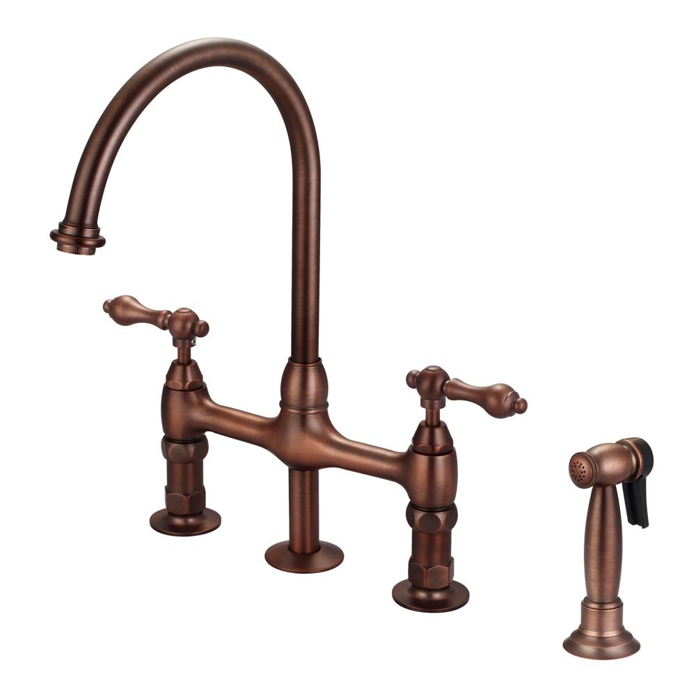 Barclay KFB512-ML Harding Kitchen Bridge Faucet Sidespray and Metal Lever Holder