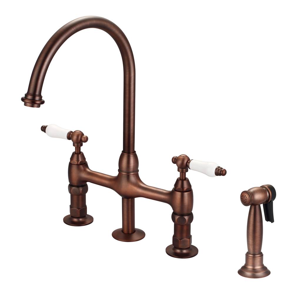 Barclay KFB512-PL Harding Kitchen Bridge Faucet Sidespray and Porc Lever Holder