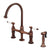 Barclay KFB512-PL Harding Kitchen Bridge Faucet Sidespray and Porc Lever Holder
