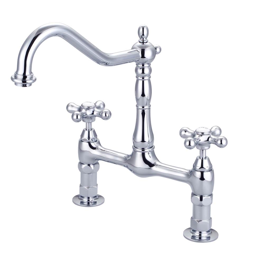 Barclay KFB514-MC Guthrie Kitchen Bridge Faucet Metal Cross Handles