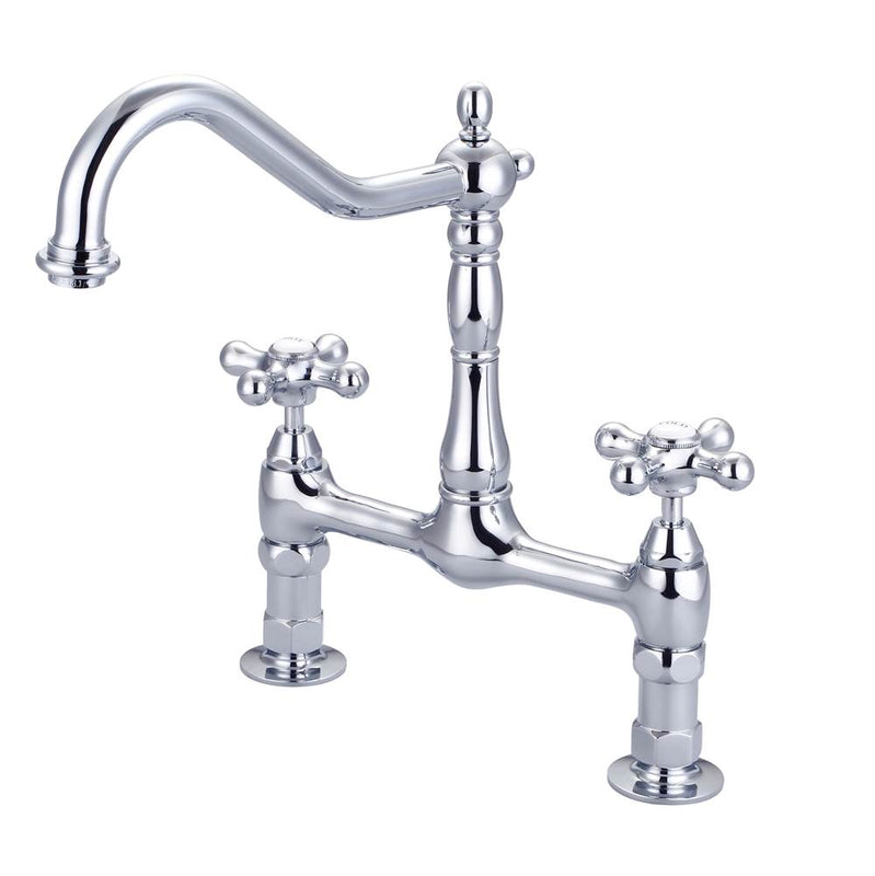 Barclay KFB514-MC Guthrie Kitchen Bridge Faucet Metal Cross Handles