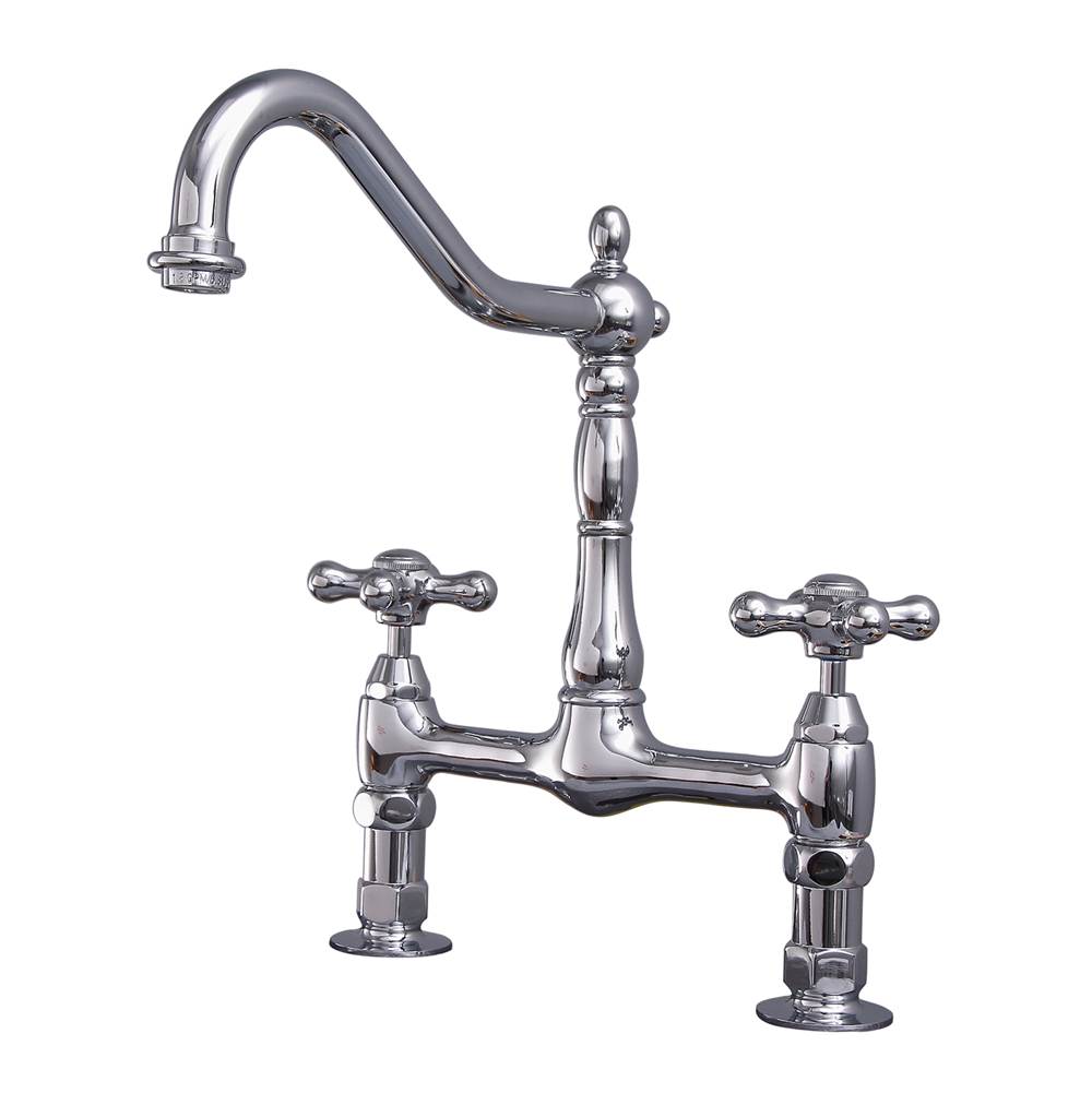 Barclay KFB514-MC2 Guthrie Kitchen Bridge Faucet Metal Cross Handles