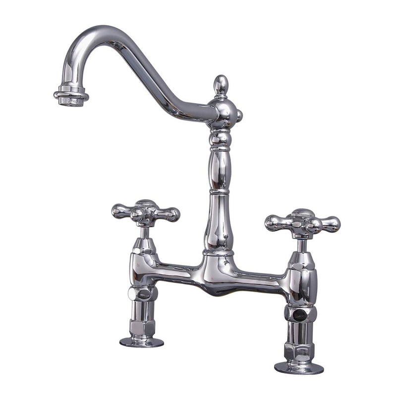 Barclay KFB514-MC2 Guthrie Kitchen Bridge Faucet Metal Cross Handles