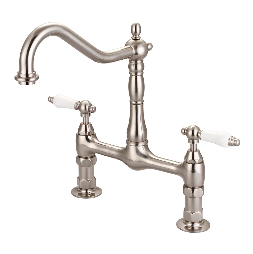 Barclay KFB514-PL Guthrie Kitchen Bridge Faucet Porcelain Lever Handle - Parent