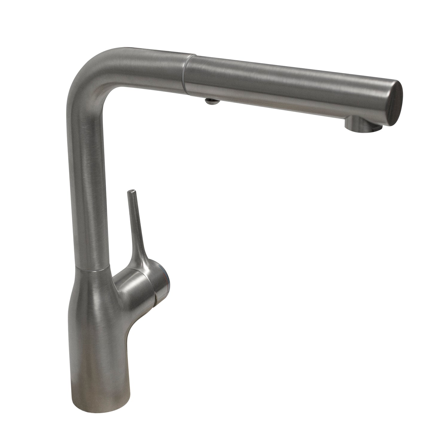 Nantucket Sinks KFPO12BRS Single Handle Brushed Stainless Steel Faucet with Modern Minimalist Styling