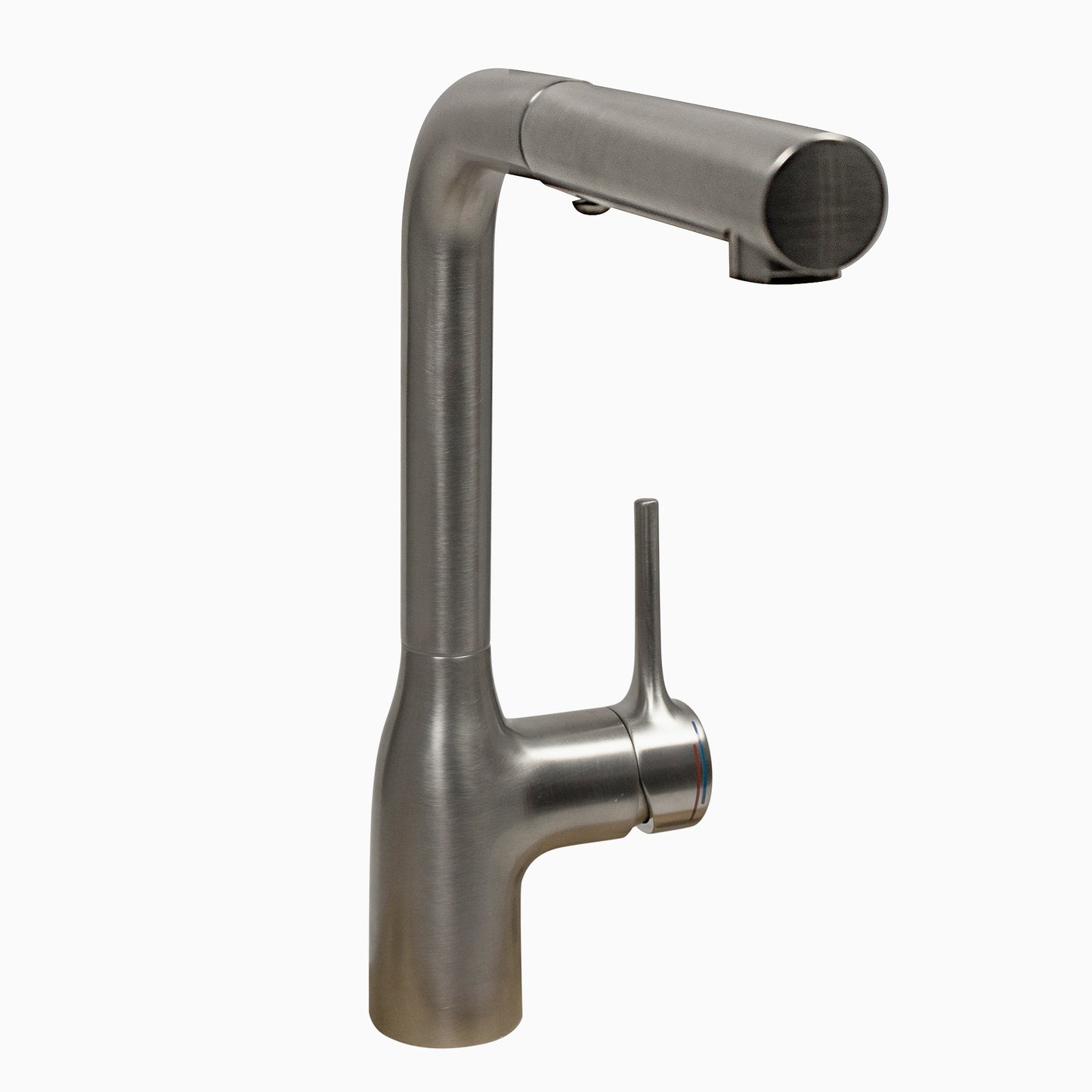 Nantucket Sinks KFPO12BRS Single Handle Brushed Stainless Steel Faucet with Modern Minimalist Styling