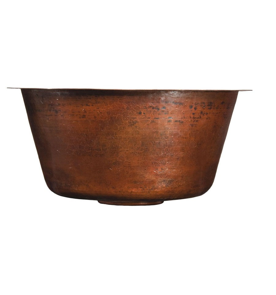 Thompson Traders KPU-1708BC Napoli Legacy Kitchen Round Hand Hammered Copper Prep Sink Black Copper
