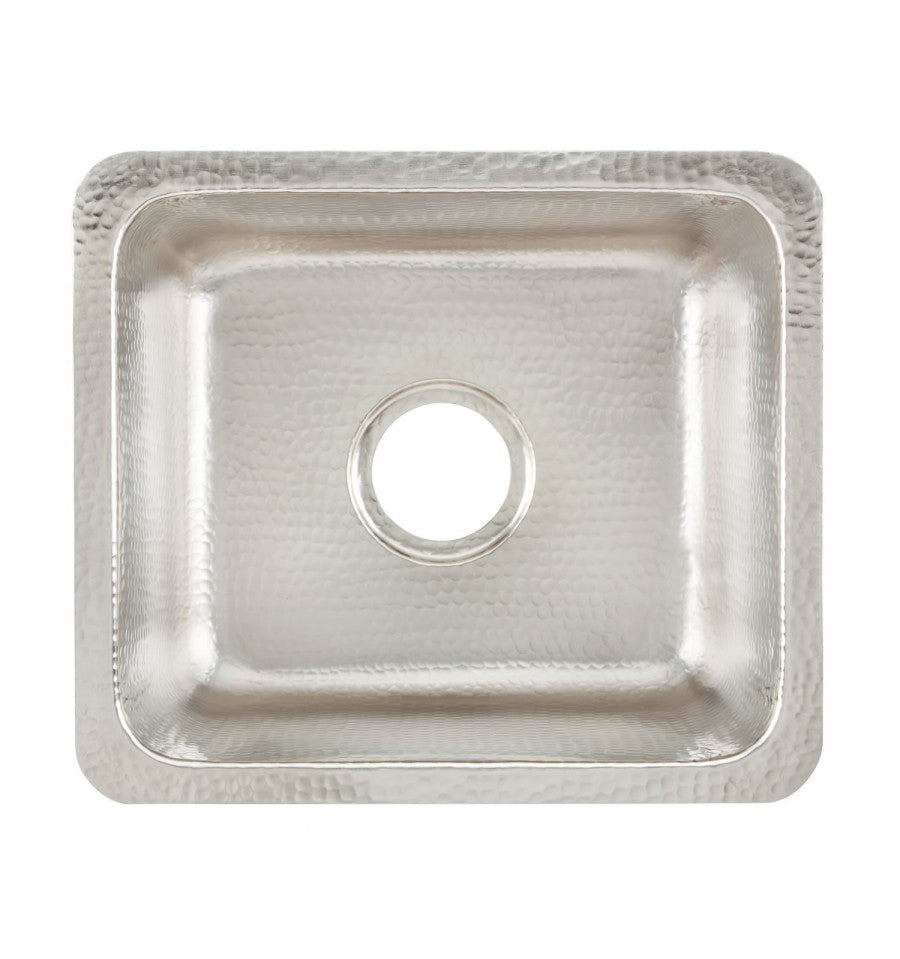 Thompson Traders KPU-1715BRN Como Limited Editions Kitchen Square Hand Hammered Copper Prep-Sink  Hammered Nickel