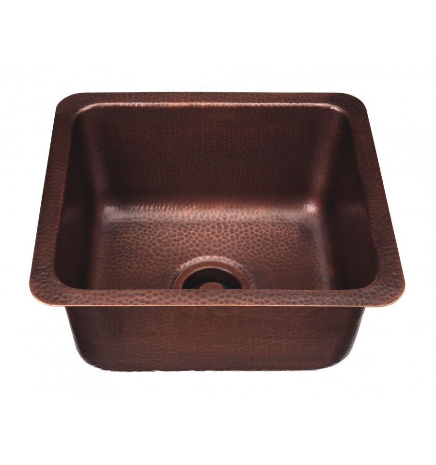 Thompson Traders KPU-1715HA Como Renovation Kitchen Rect.  Hand Hammered Copper Prep-Sink  Antique Copper