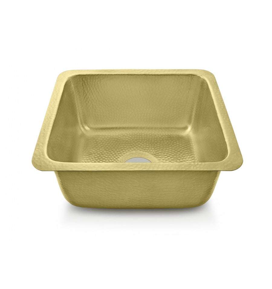 Thompson Traders KPU-1715HPB Como Hammered Brass Rectangular Hand Hammered Solid Brass Prep Sink Hammered Brass