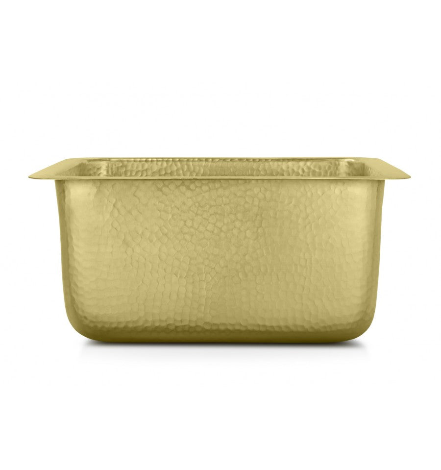 Thompson Traders KPU-1715HPB Como Hammered Brass Rectangular Hand Hammered Solid Brass Prep Sink Hammered Brass