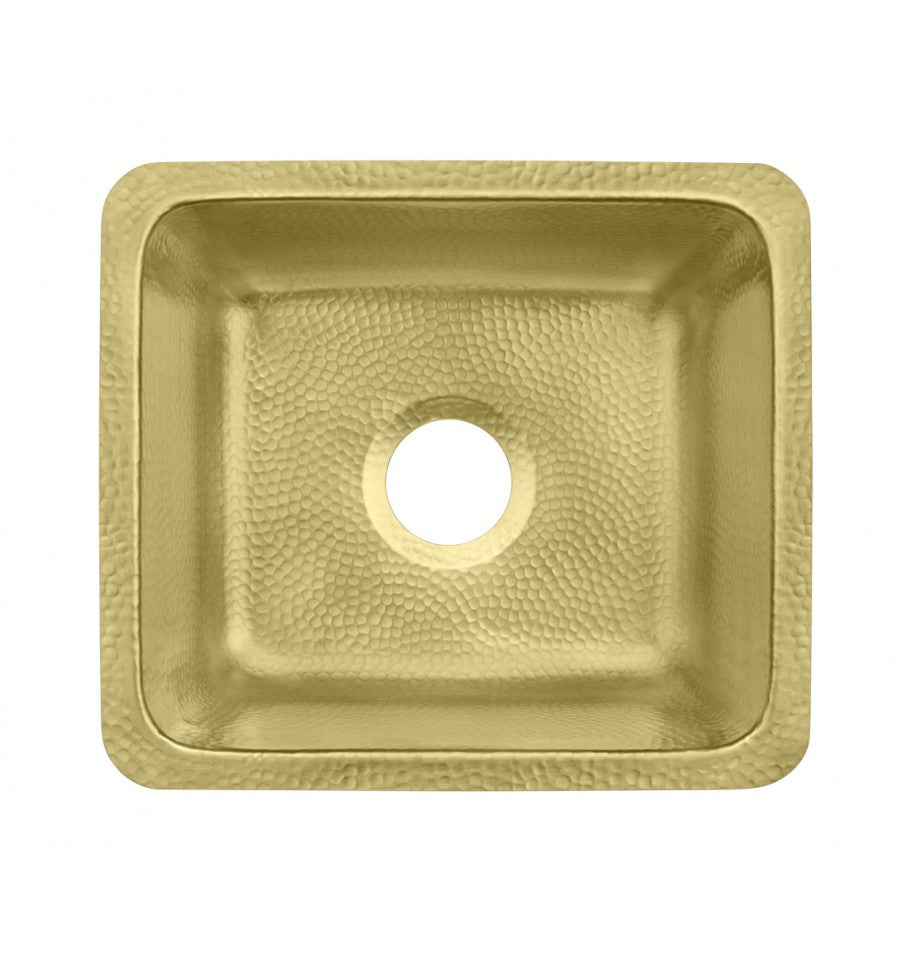 Thompson Traders KPU-1715HPB Como Hammered Brass Rectangular Hand Hammered Solid Brass Prep Sink Hammered Brass