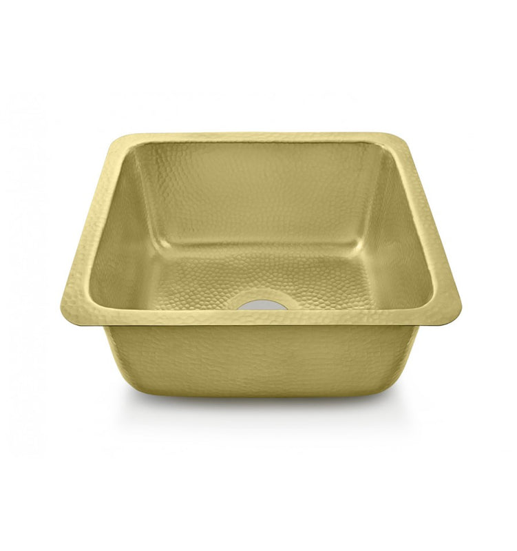 Thompson Traders KPU-1715HPB Como Hammered Brass Rectangular Hand Hammered Solid Brass Prep Sink Hammered Brass