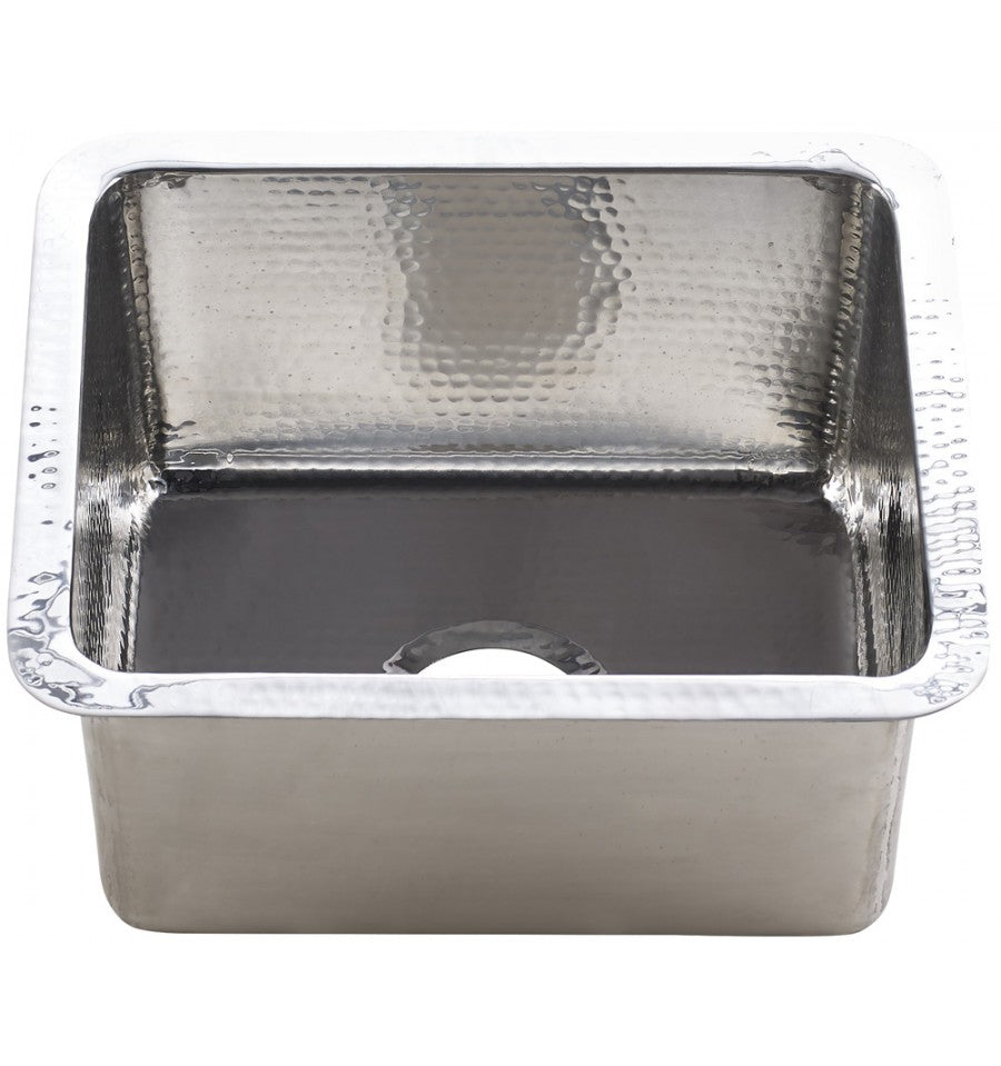 Thompson Traders KPU-1715HSS Como Hammered Stainless Rectangular Hand Hammered Prep Sink Stainless Steel