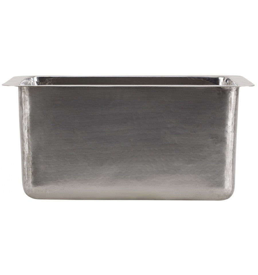 Thompson Traders KPU-1715HSS Como Hammered Stainless Rectangular Hand Hammered Prep Sink Stainless Steel