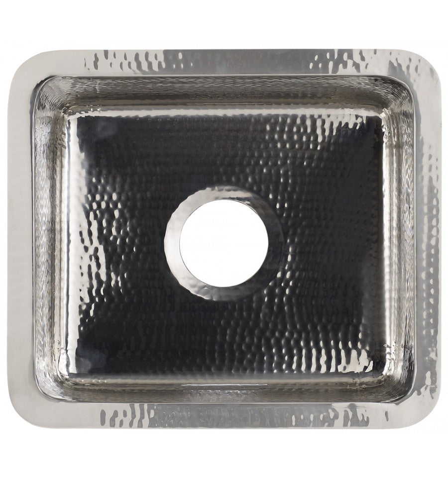 Thompson Traders KPU-1715HSS Como Hammered Stainless Rectangular Hand Hammered Prep Sink Stainless Steel
