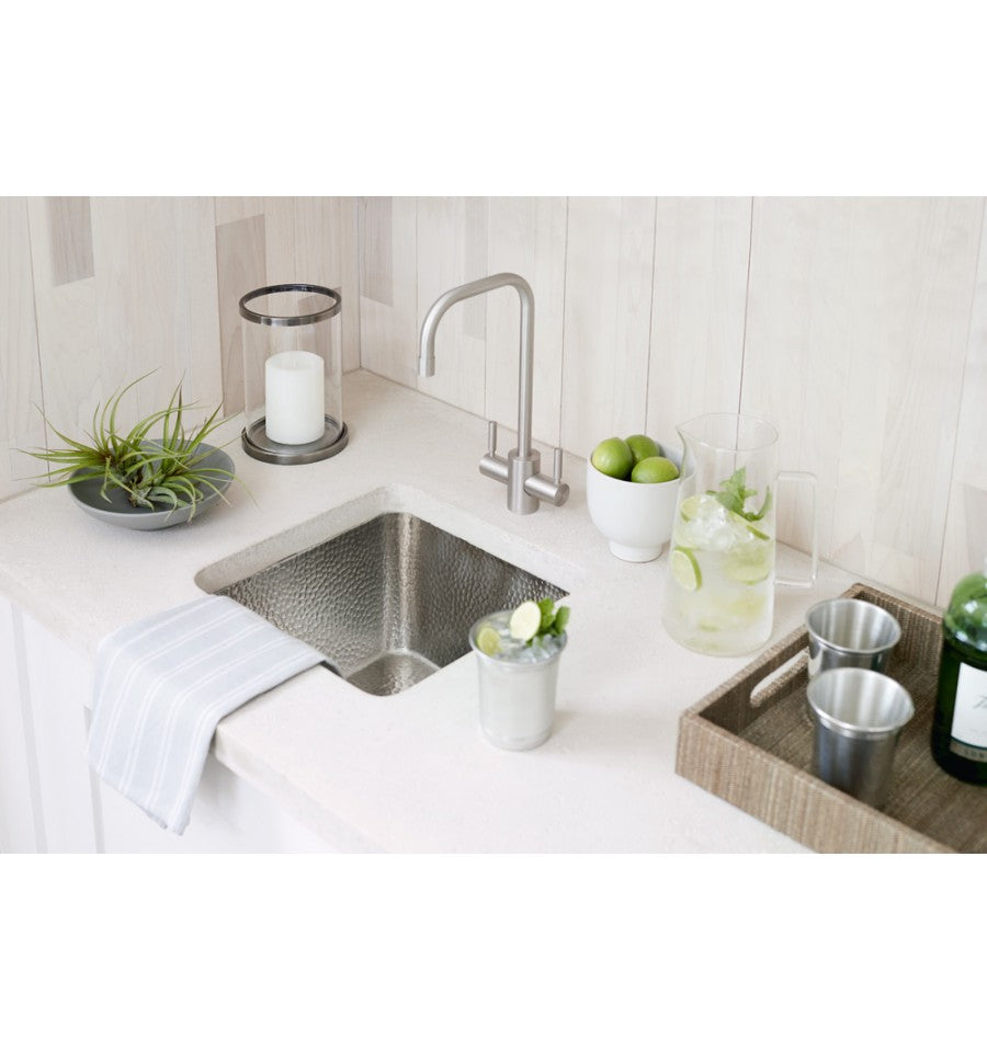 Thompson Traders KPU-1715HSS Como Hammered Stainless Rectangular Hand Hammered Prep Sink Stainless Steel