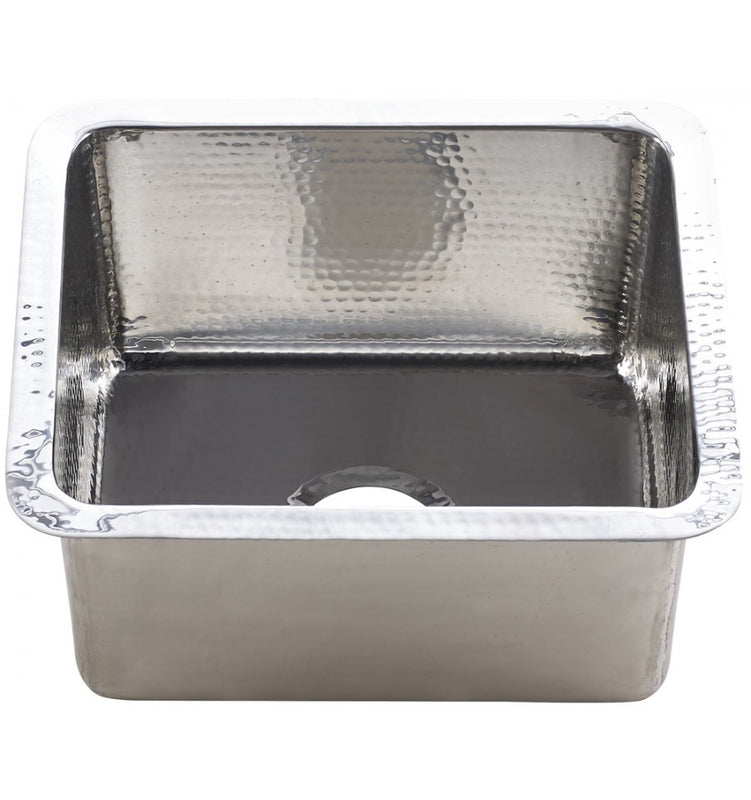 Thompson Traders KPU-1715HSS Como Hammered Stainless Rectangular Hand Hammered Prep Sink Stainless Steel