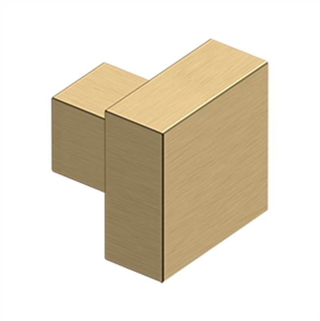 Deltana KS125U MODERN SQUARE KNOB, 1-1/4 x 1-1/4, Solid Brass