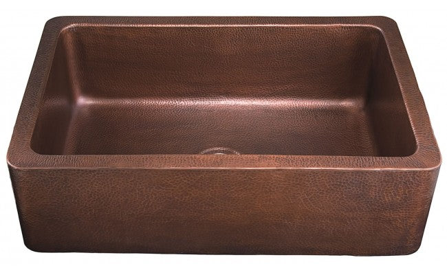 Thompson Traders KSA-3322AH Lucca Renovation Kitchen Farm House Apron Front Single Bowl Hand Hammered Antique Copper