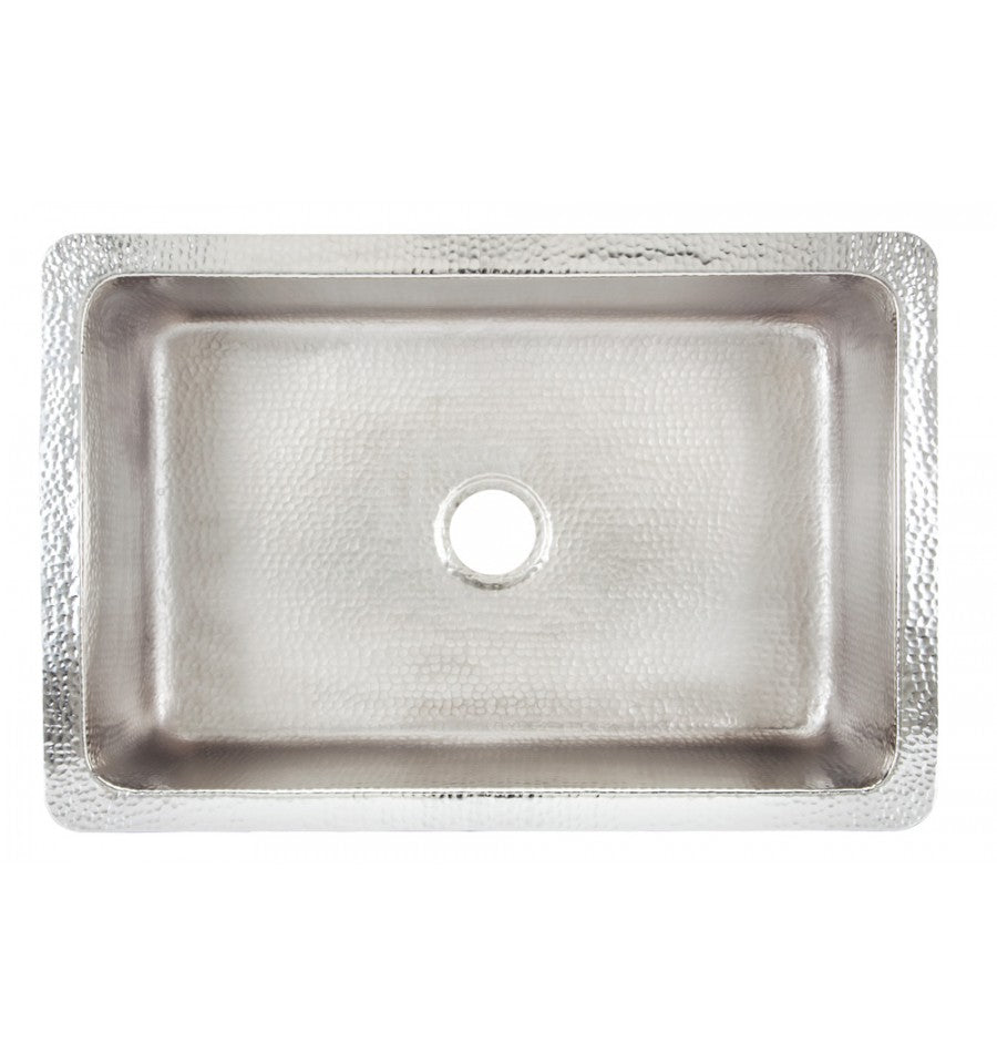 Thompson Traders KSA-3322HSS Quiroga Hammered Stainless Rectangular Hand Hammered Stainless Kitchen Sink  Stainless Steel