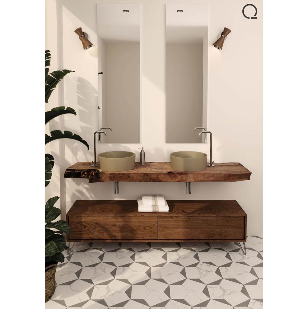 Quare design FO6L Focus sink texture smooth with universal chrome click-clack plug