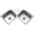 Houzer LCR-3221-1 Legend 32 Inch Stainless Steel Drop-In Topmount 4-Hole 50/50 Double Bowl Corner Kitchen Sink
