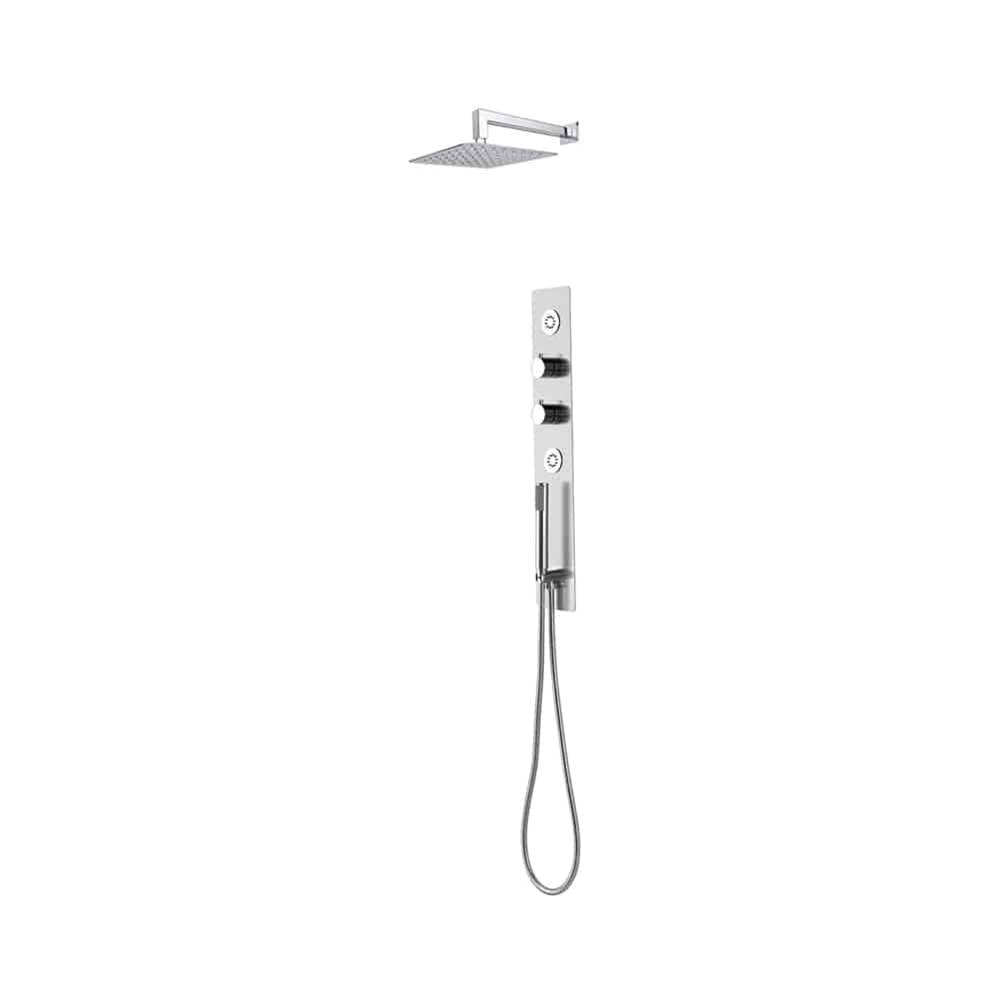 Lenova CSP207 2PC - Shower Set Includes: Shower Head Round 16 x 4-3/4 Thermostatic/Pressure Valve Trim Kit - Square - Parent