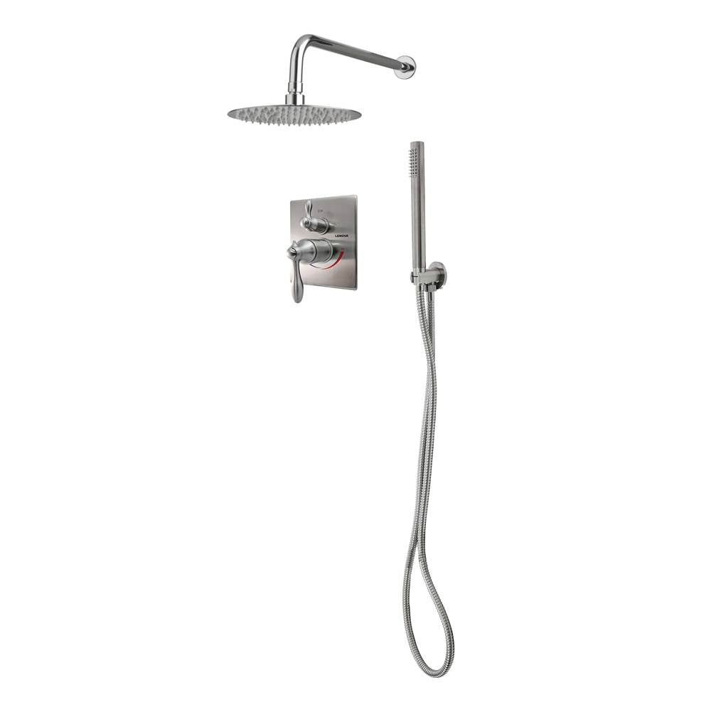 Lenova TPR211 3PC - Shower Set Includes: Shower Head Round 8 Thermostatic/Pressure Valve Trim Kit - Square - Parent