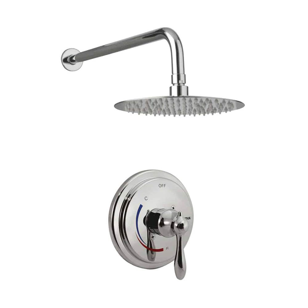 Lenova TPR215 2PC - Shower Set Includes: Shower Head Round 8 Thermostatic/Pressure Valve Trim Kit - Square - Parent