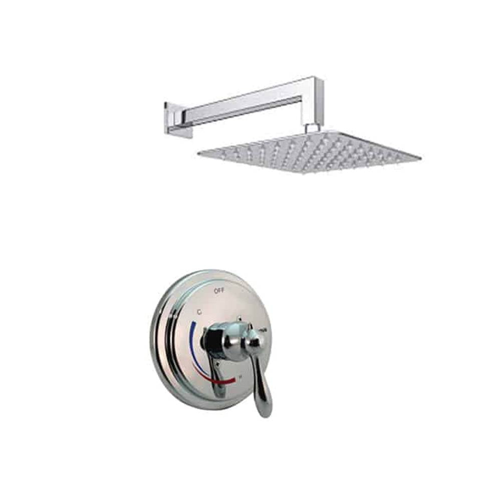 Lenova TPS214 2PC - Shower Set Includes: Shower Head Square 8 Thermostatic/Pressure Valve Trim Kit - Square - Parent