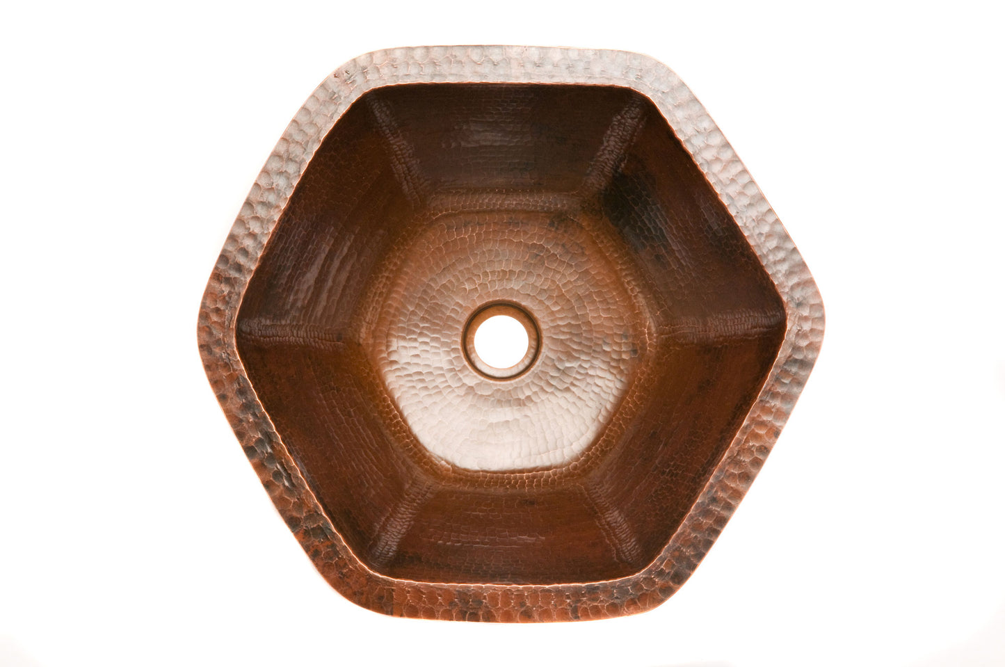Premier Hexagon Hammered Copper Sink LH15.5DB