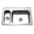 Houzer LHD-3322-1 Legend 33" Stainless Steel Topmount 4-Hole 80/20 Double Small Left Bowl Kitchen Sink
