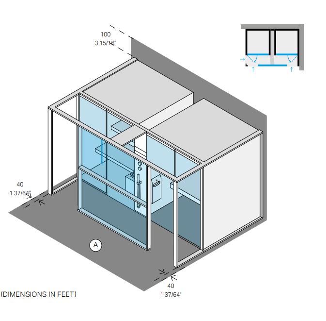 Effe LK11030003 Logica spa filo - r.h. corner, stone 10,5kw max - 208v 1ph 60hz