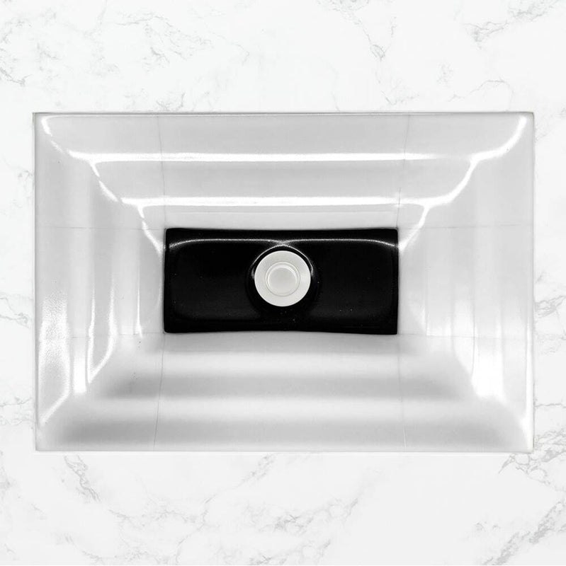 Linkasink AG08B Window Medium Rectangular - White Glass with Black Window