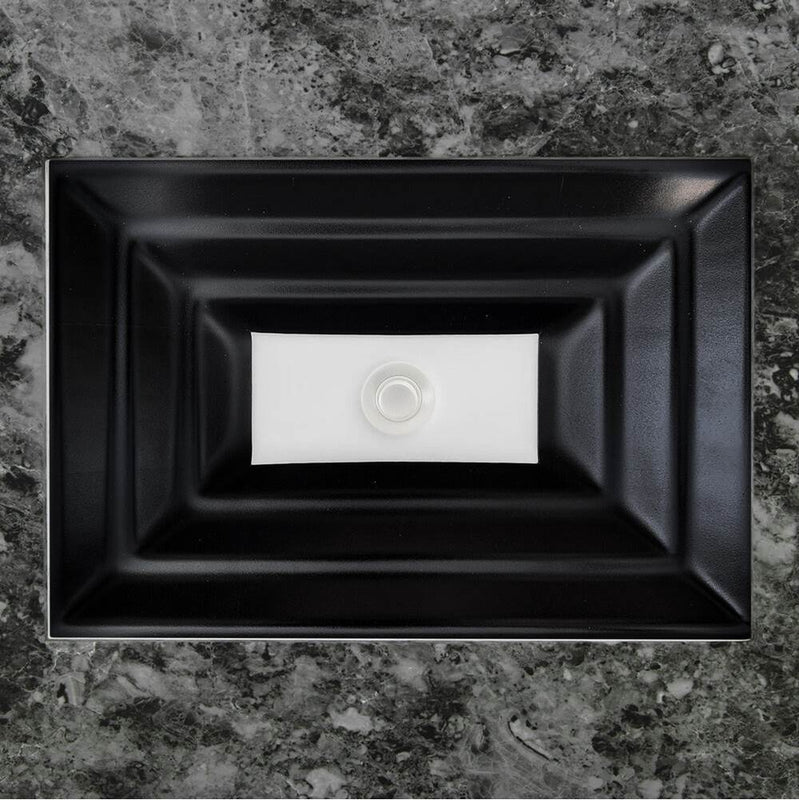 Linkasink AG09B Window Medium Rectangular - Black Glass with White Window