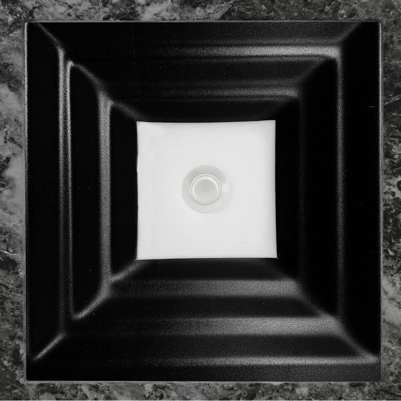 Linkasink AG09E Window Medium Square - Black Glass with White Window