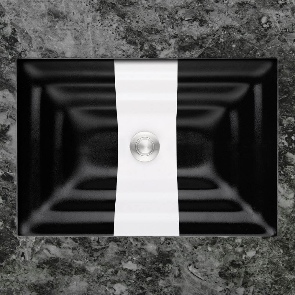 Linkasink AG13B Ribbon Medium Rectangular - Black Glass with White accent