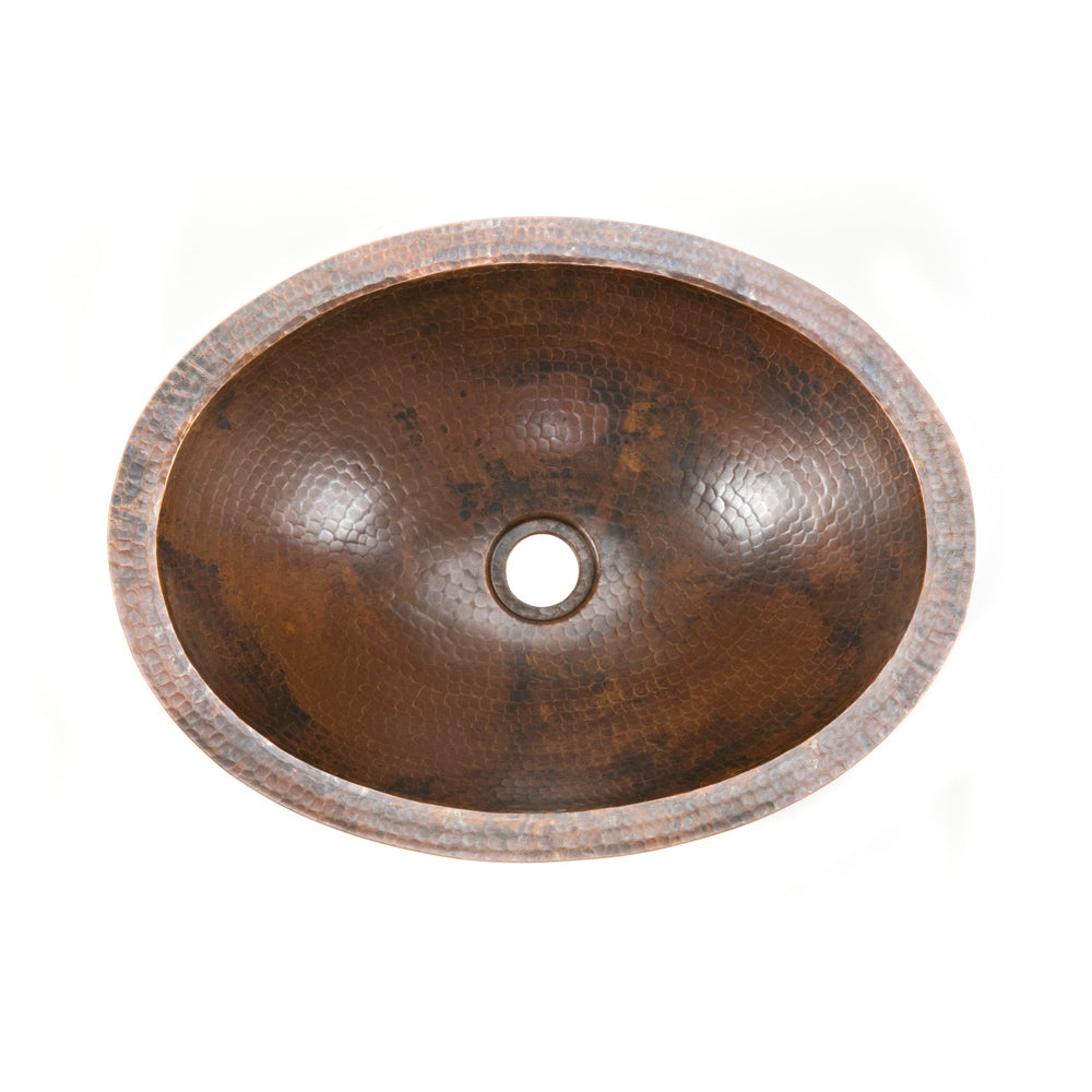Premier Small Oval Hammered Copper Sink LO17FDB