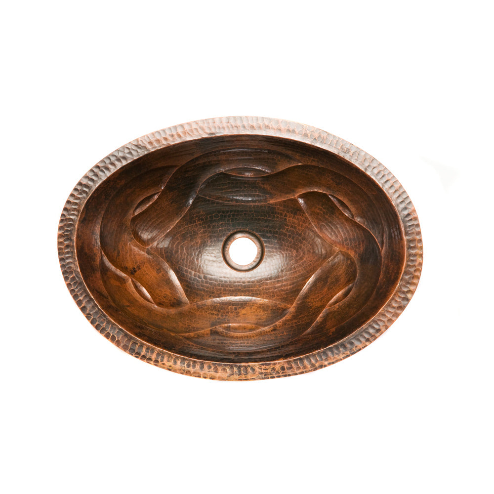 Premier Oval Braid Hammered Copper Sink LO19FBDDB