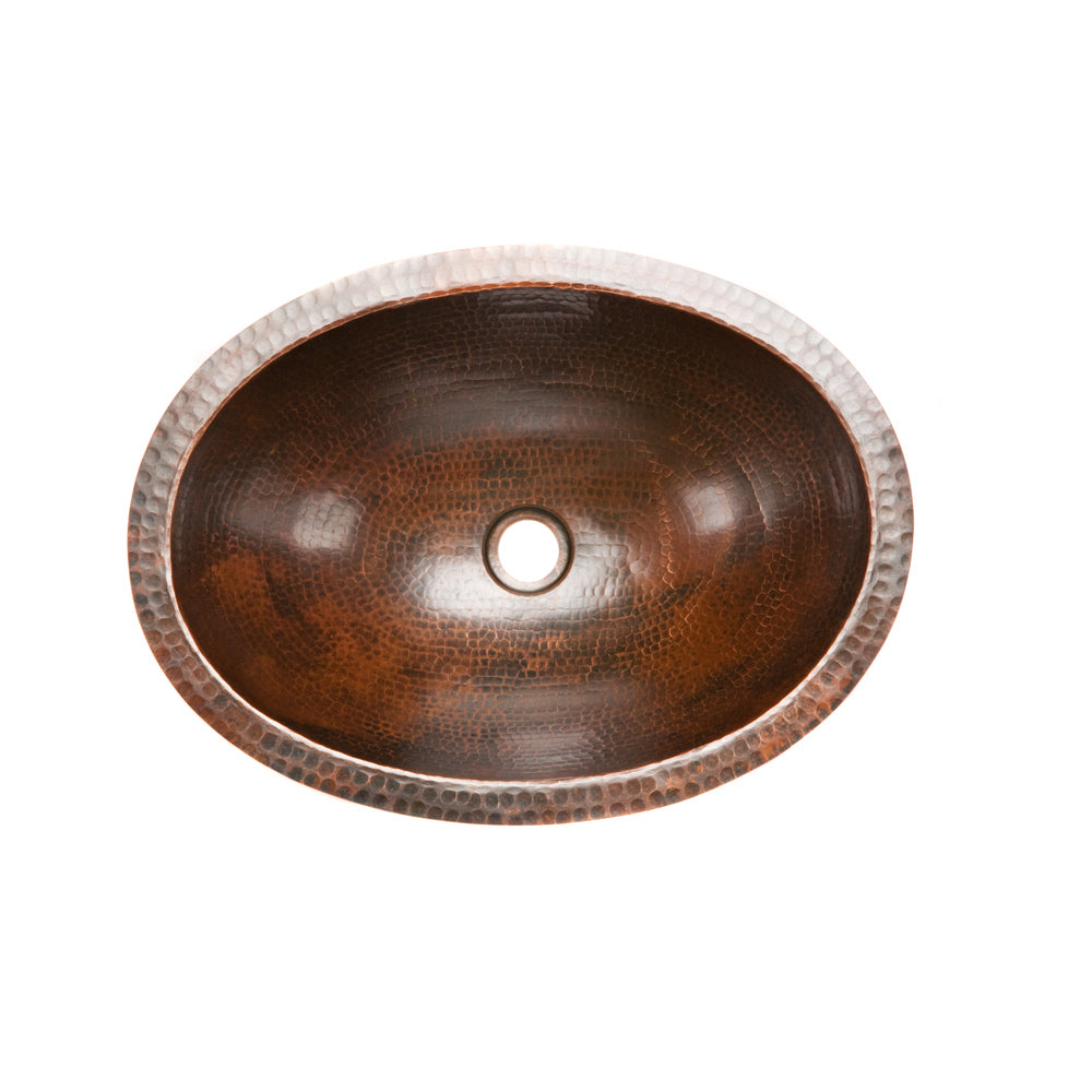 Premier Oval Under Counter Hammered Bath Sink LO19FDB