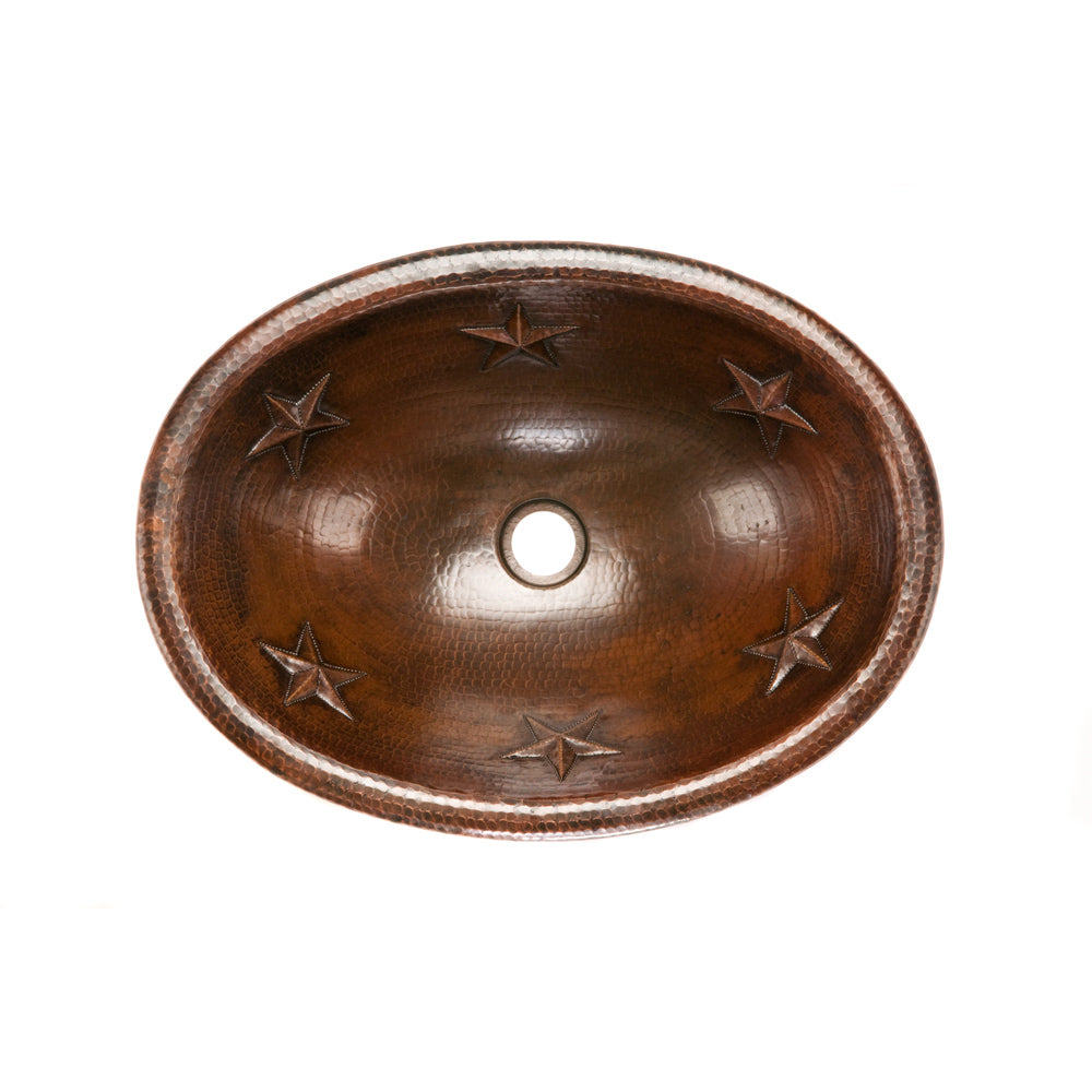 Premier Oval Star Hammered Copper Sink LO19RSTDB