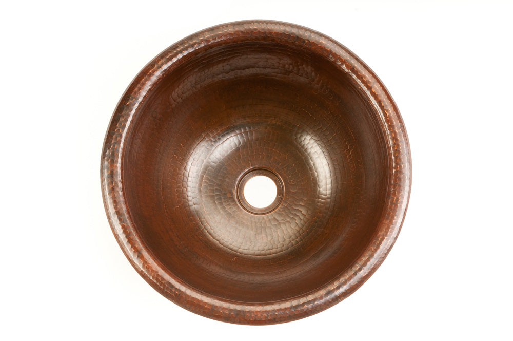 Premier Small Round Hammered Copper Sink LR14RDB