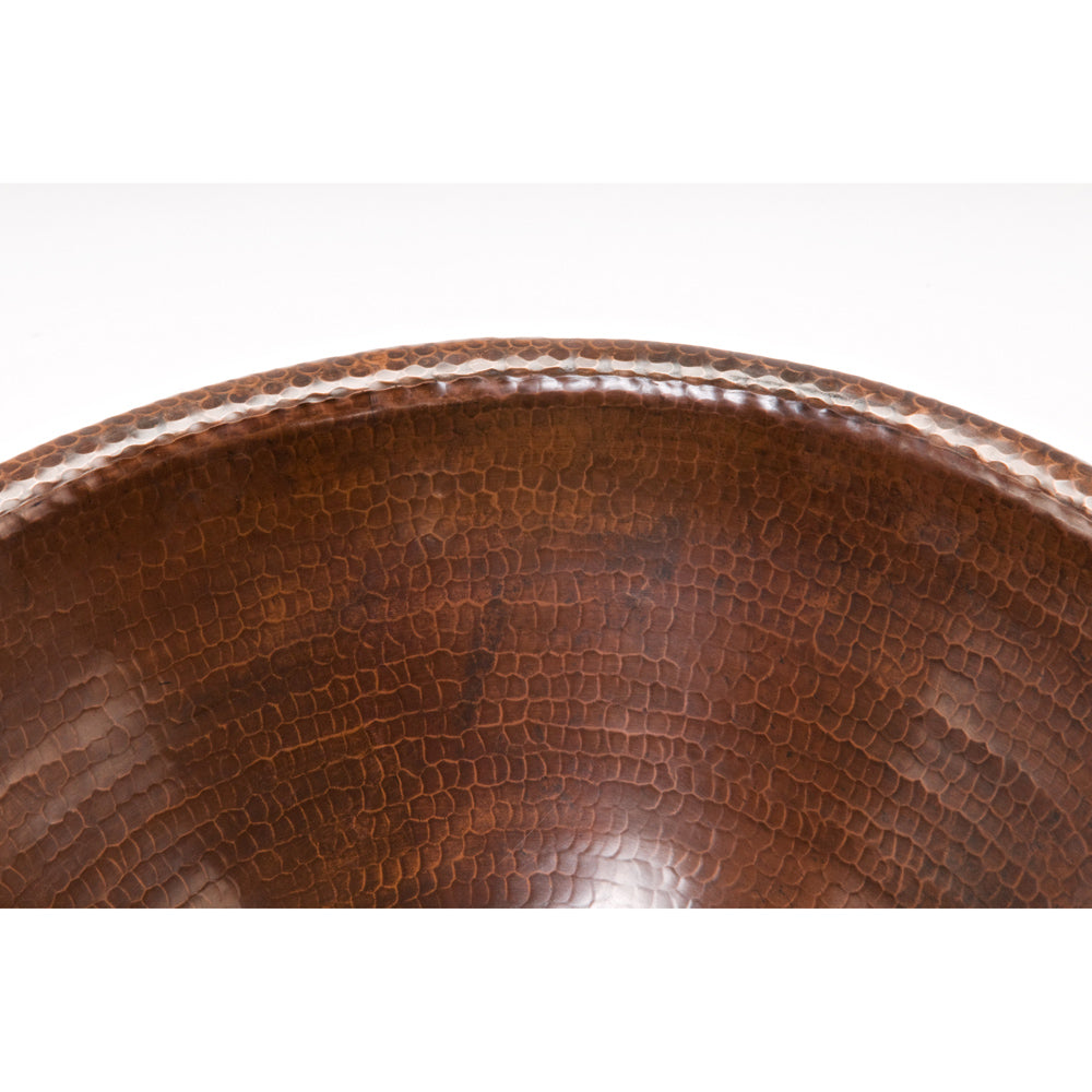 Premier Round Self Rimming Hammered Copper Sink LR17RDB