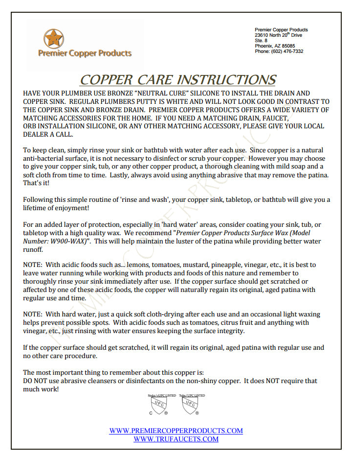 Premier Rectangle Hammered Copper Bathroom Sink  LRECDB