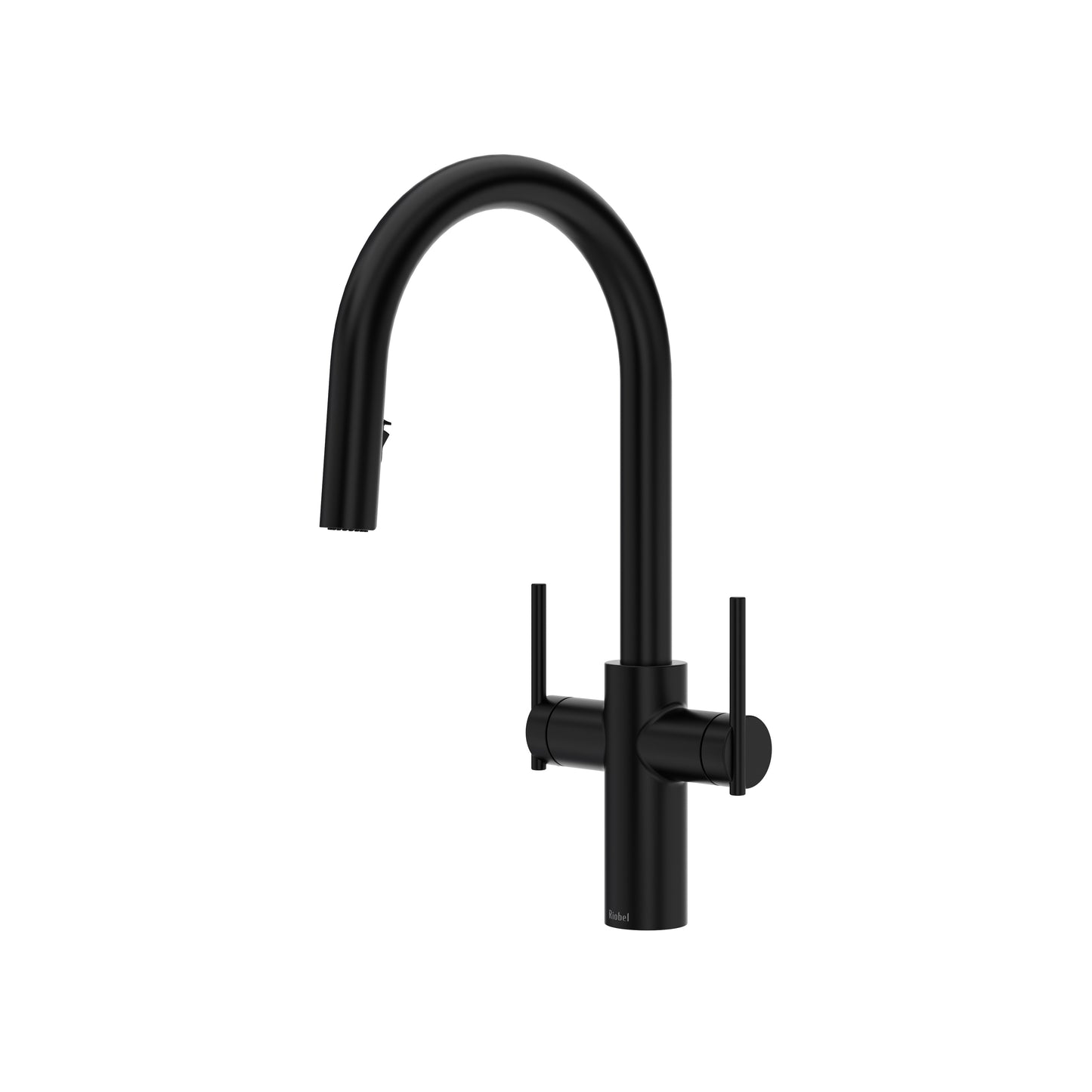 Riobel LT801 Lateral Two Handle Pull-Down Kitchen Faucet With C-Spout