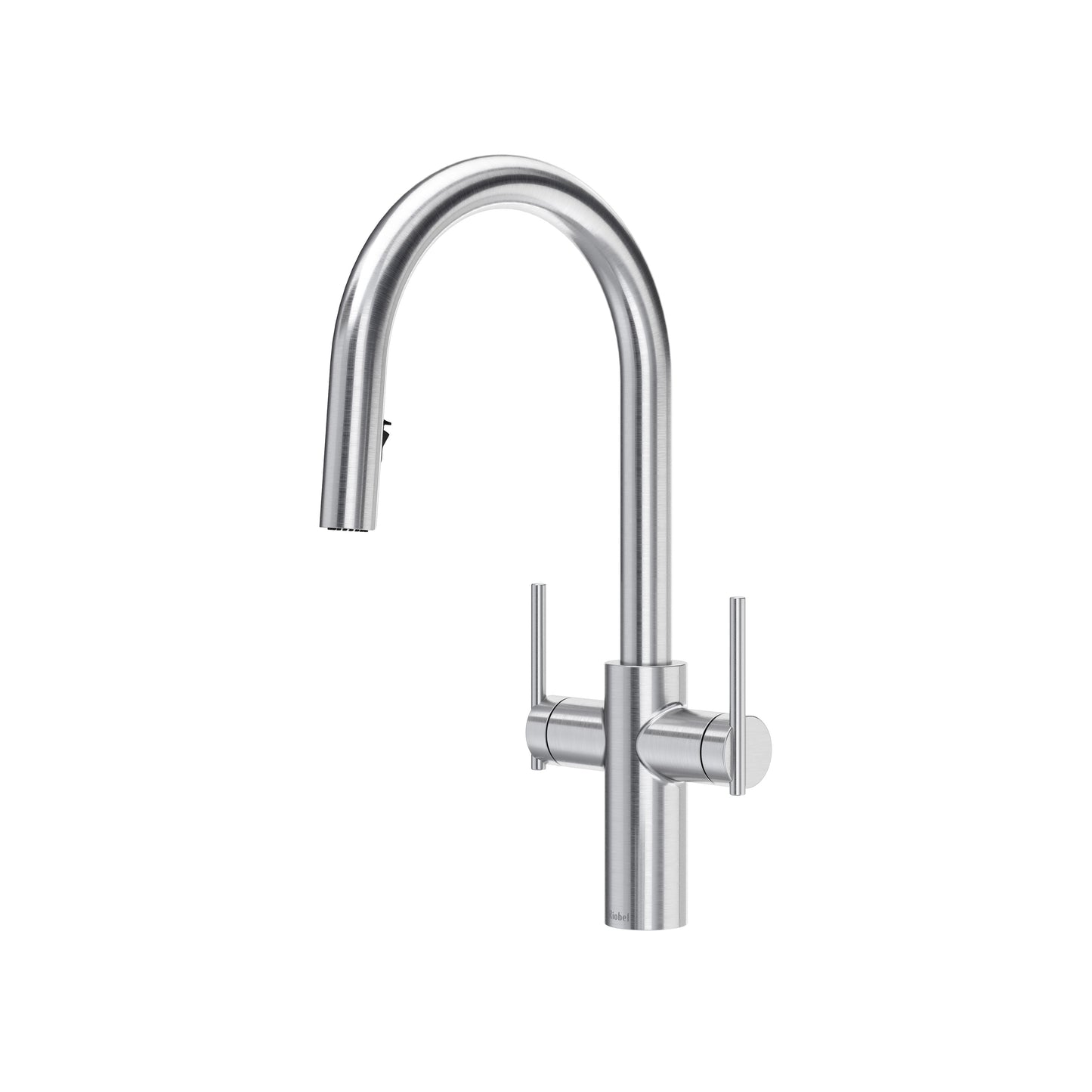 Riobel LT801 Lateral Two Handle Pull-Down Kitchen Faucet With C-Spout