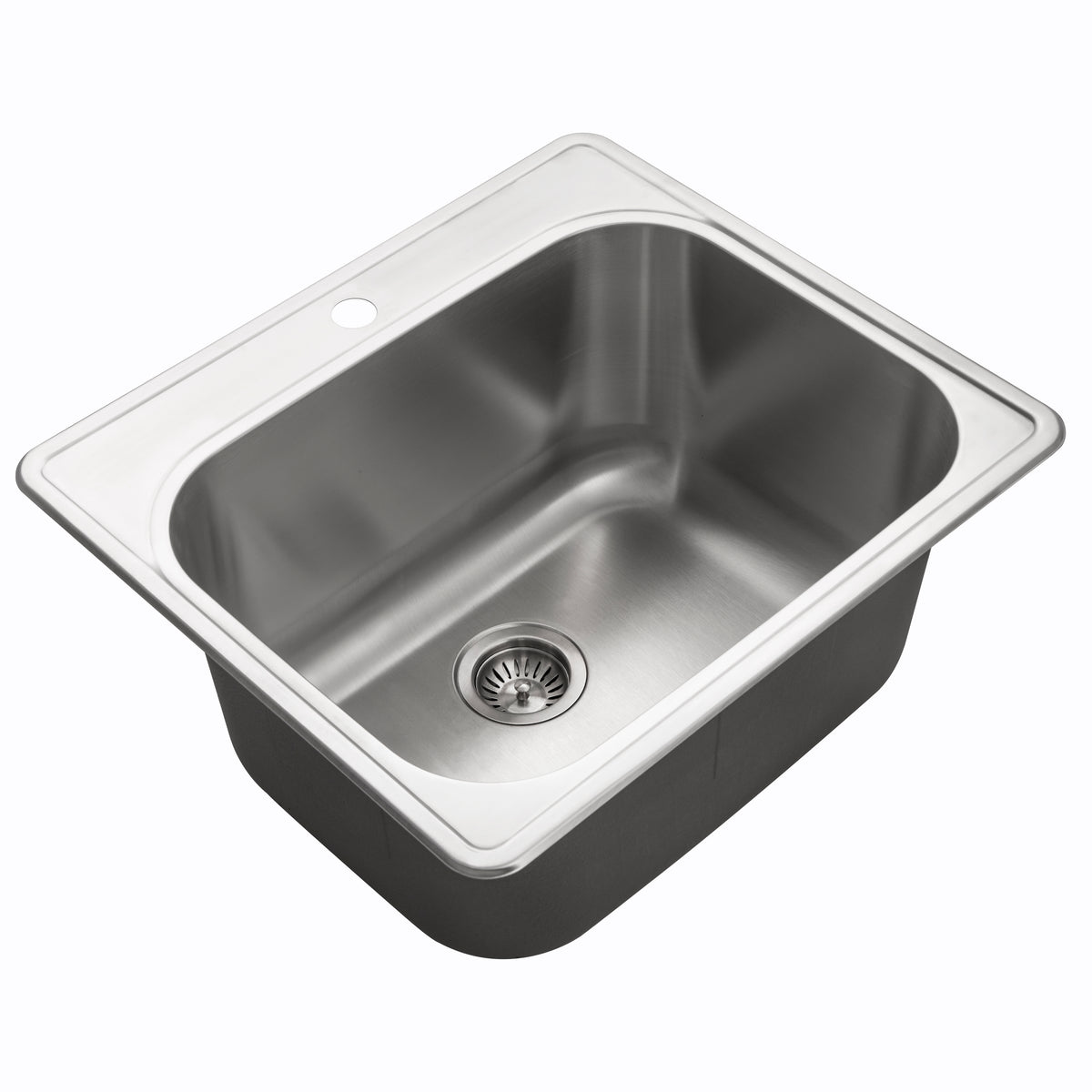 Houzer LTS-2522-1-5 Laundry 25 Inch Stainless Steel Drop-In Topmount 1-Hole Single Bowl Sink