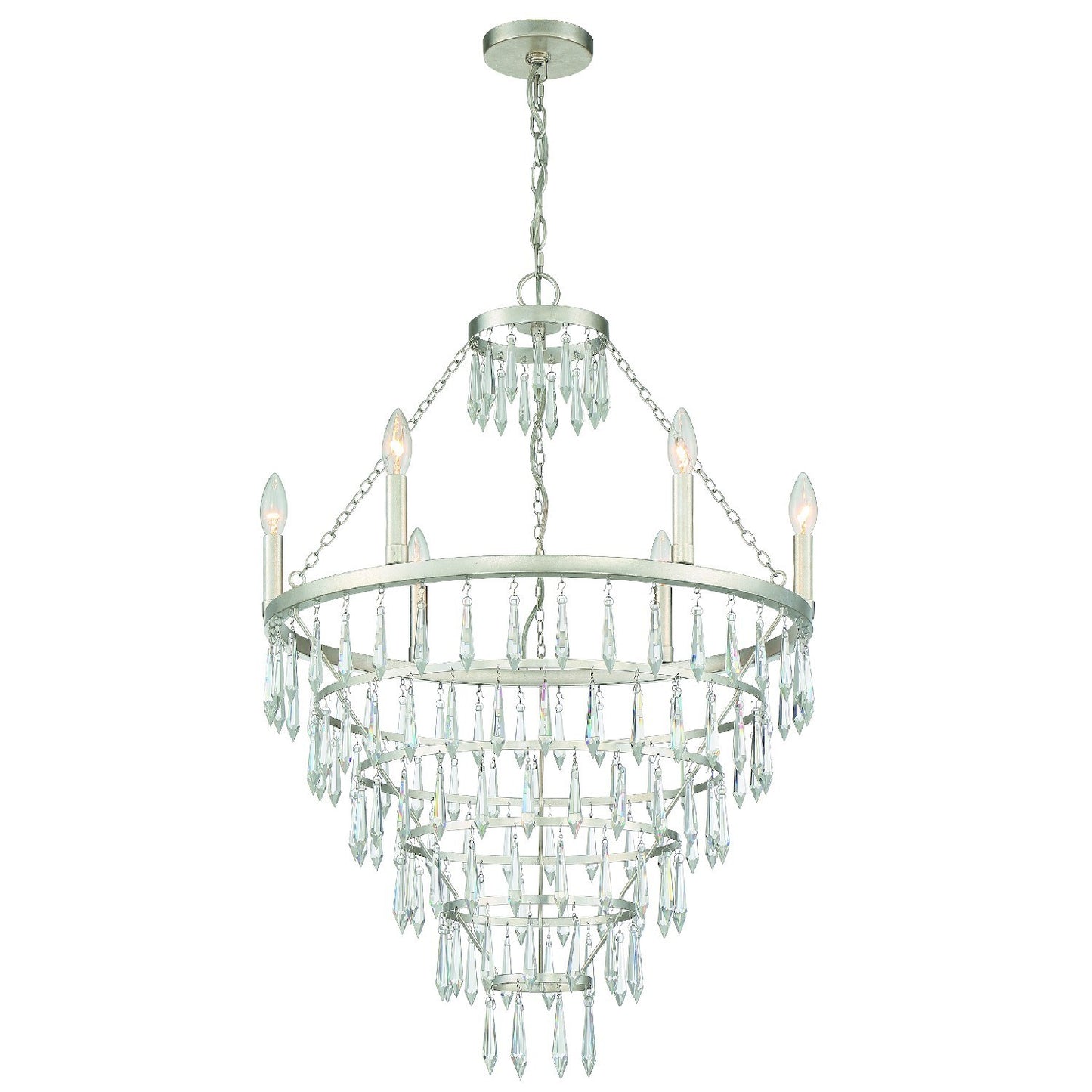 Crystorama LUC-A9066-SA Lucille 6 Light Chandelier - Antique Silver
