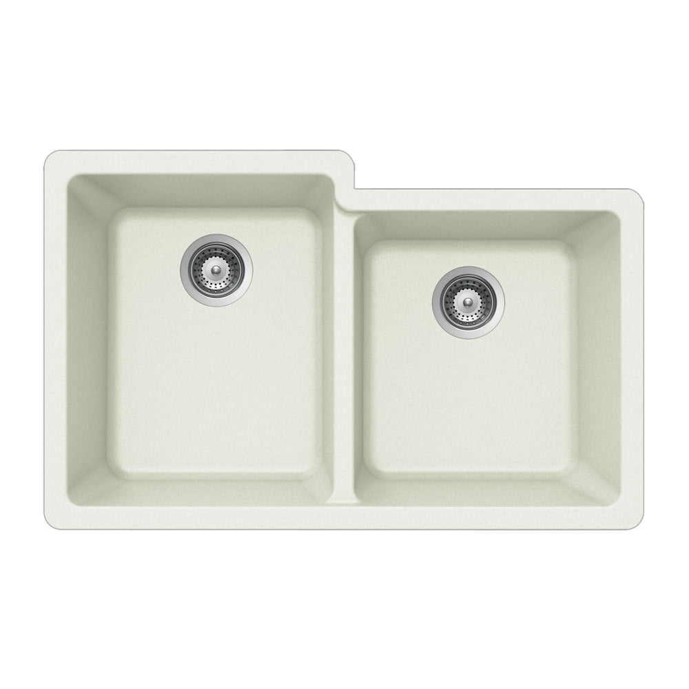 Houzer M-175U Quartztone 33 inch Cloud Granite Composite Undermount 60/40 Double Bowl Kitchen Sink - Parent
